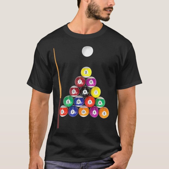Camiseta Equipe de Piscinas da Liga Bar Bilhar de 8 bolas - (Frente)