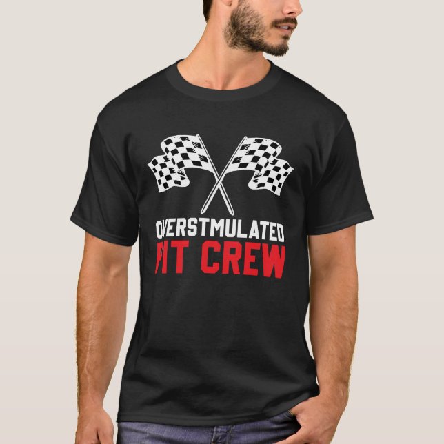 Camiseta Equipe de pit corrida de carros de corrida bandeir (Frente)