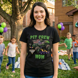 Camiseta Equipe de Pit da Monster Jam Grave Digger Mãe