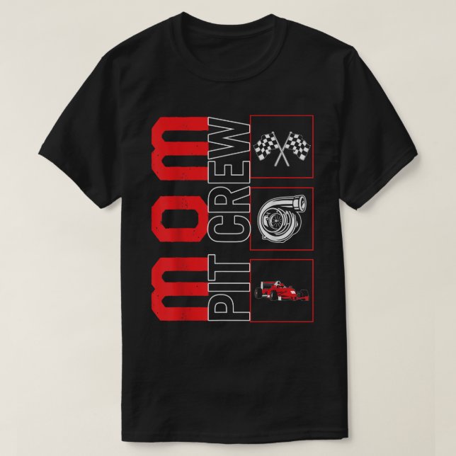 Camiseta Equipe de Pit Materno Corrida de Carros Piloto de  (Frente do Design)