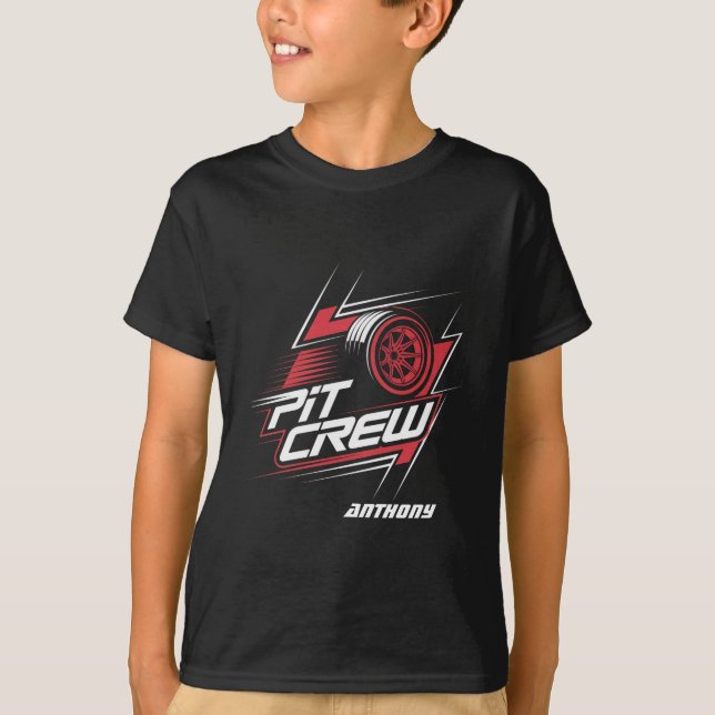 Camiseta Equipe de Pitão Personalizável de Carro de Corrida (Frente)