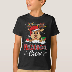 Camiseta Equipe de Pré-escola Renas Engraçado Professor Alu
