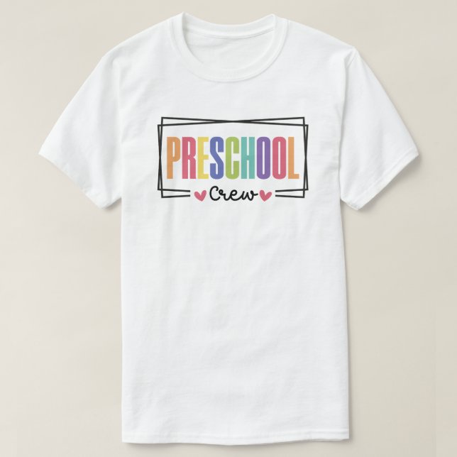 Camiseta Equipe de pré-escolaridade da tripulação (Frente do Design)