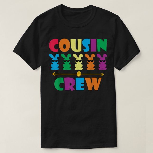 Camiseta Equipe de Primos Coelhinho Bonito Ovo Combinando P (Frente do Design)