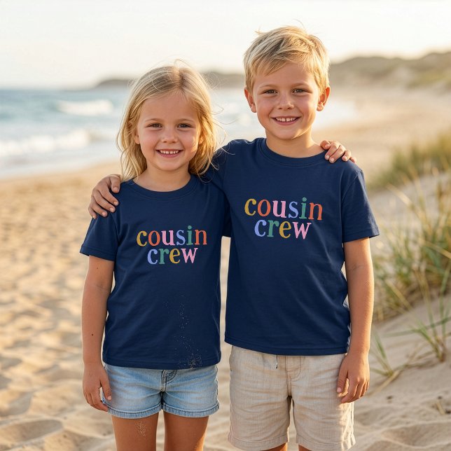 Camiseta Equipe de Primos Coloridos Combinando Família (Criador carregado)