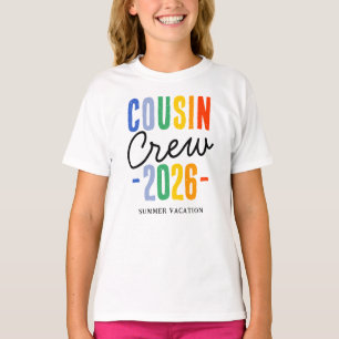 Camiseta Equipe de Primos Coloridos Férias em Família