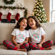 Equipe de Primos de Natal Família Combinando