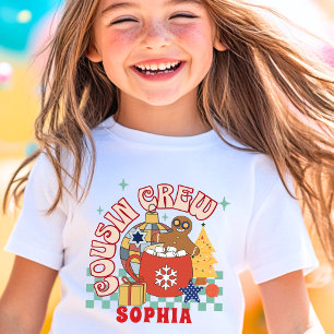 Camiseta Equipe de primos Natal combinando primos retrô