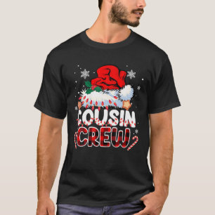 Camiseta Equipe de Primos Papai Noel Xadrez Vermelho Natal