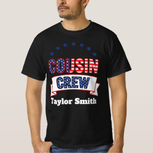 Camiseta Equipe de Primos Patrióticos Personalizados para 4