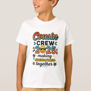 Camiseta Equipe de Primos Viagem de Família na Praia de Fér