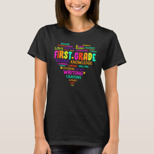 Camiseta Equipe de professor de primeiro grau coração estud