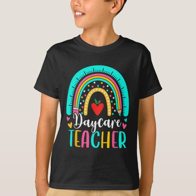 Camiseta Equipe de professores da creche Rainbow no primeir (Frente)