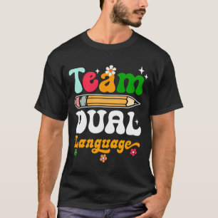 Camiseta Equipe de professores de idiomas duplos de volta a