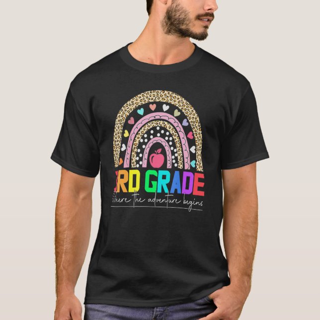 Camiseta Equipe de professores de leopardo-do-arco-íris do  (Frente)