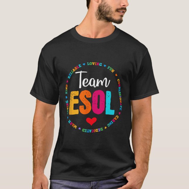 Camiseta Equipe de professores de volta às aulas - Equipe E (Frente)