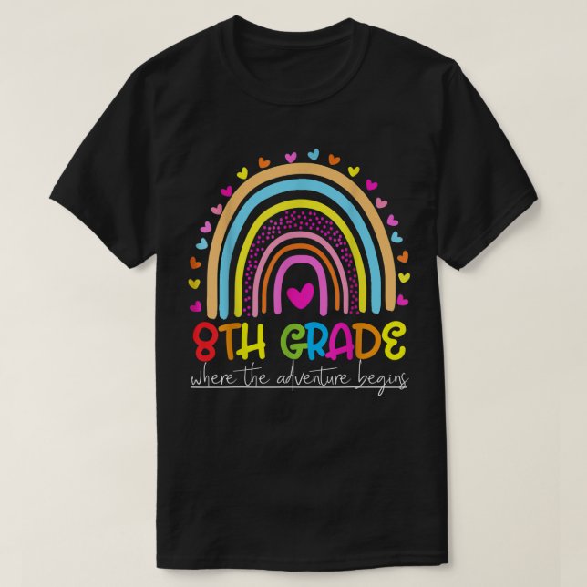 Camiseta equipe de professores do arco-íris do oitavo ano (Frente do Design)