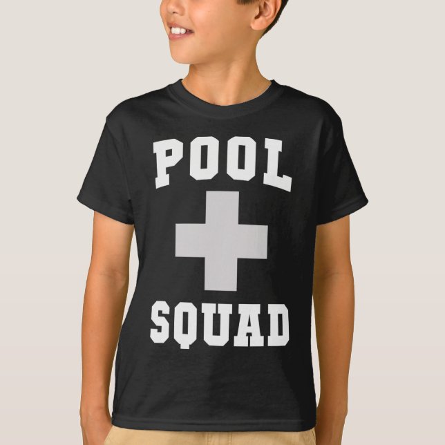 Camiseta Equipe de resgate de piscina fofa despacha salva-v (Frente)