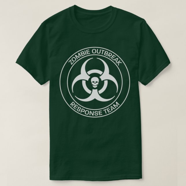 Camiseta Equipe de Resposta de Surto de Zombies (Frente do Design)