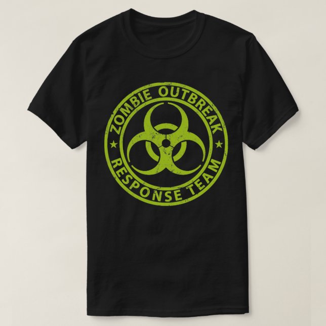 Camiseta Equipe de Resposta de Surto Zombie (Frente do Design)
