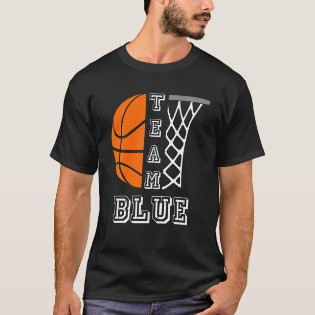 Camiseta Equipe de Revelação de Gênero de Basquete Blue Boy (Frente)