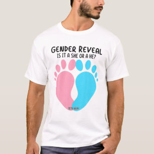 Camiseta Equipe de Revelação do Gênero Azul, Cor-de-rosa