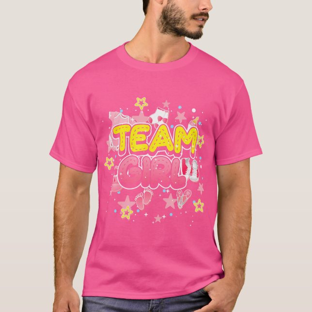 Camiseta Equipe de Revelações de Gênero Equipe Rosa (Frente)