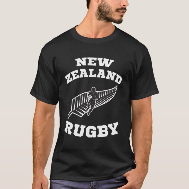 Camiseta Equipe de Rugby da Nova Zelândia Flag Kiwis (Frente)