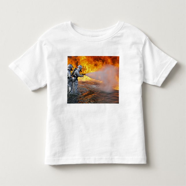 Camiseta Equipe de salvamento de aviões de combate a incênd (Frente)