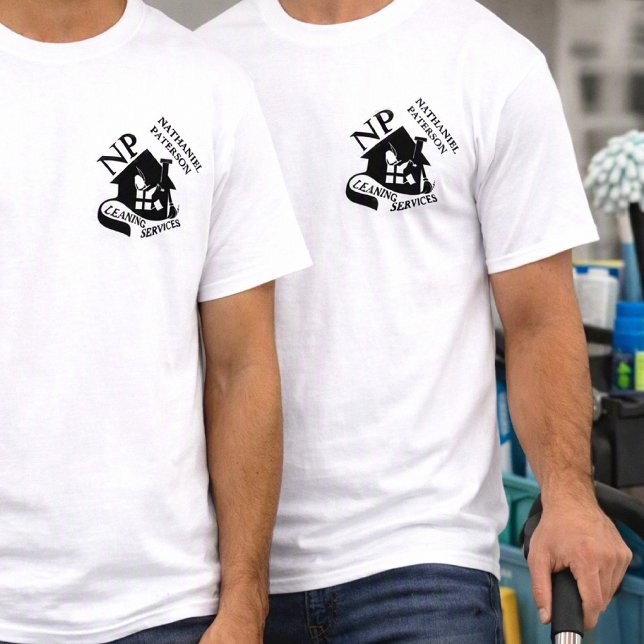 Camiseta Equipe de Serviços de Limpeza de Monograma Minimal (Criador carregado)