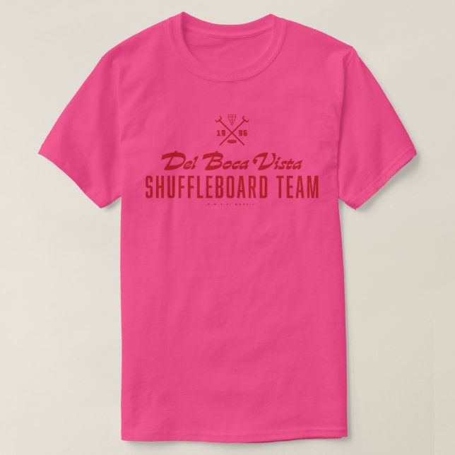 Camiseta Equipe de Shuffleboard Red da Dell Boca Vista (Frente do Design)