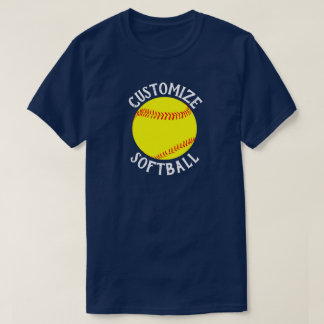 Camiseta Equipe de Softball, nome e número do jogador