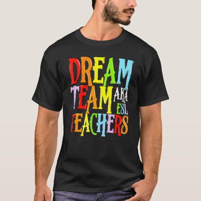 Camiseta Equipe De Sonhos Aka Esl Professores Cute Crayon E (Frente)