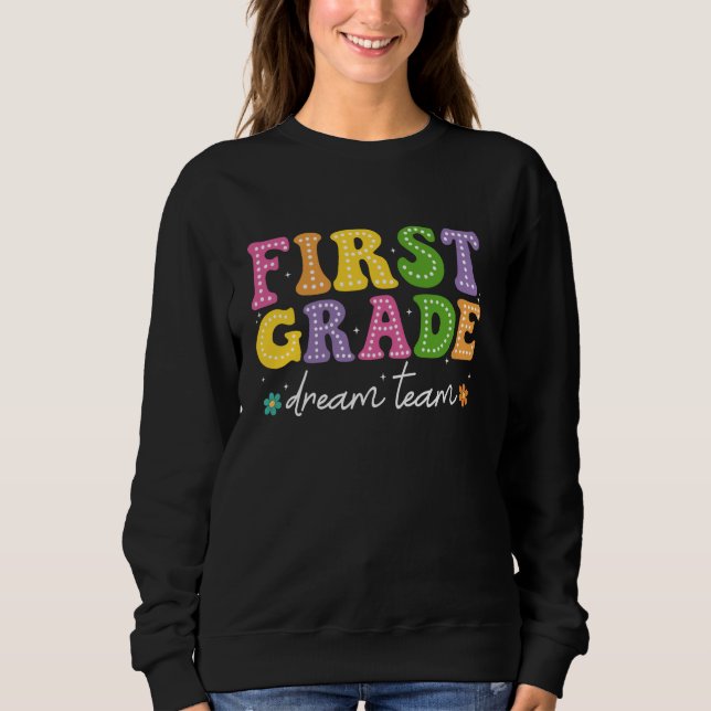 Camiseta Equipe De Sonhos Do 1º Ano De Groovy De Volta Ao E (Frente)