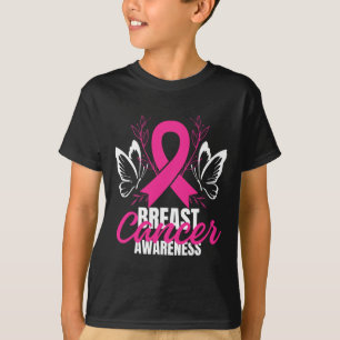 Camiseta Equipe de Suporte Laço Rosa de Conscientização sob