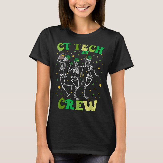 Camiseta Equipe de TC de Esqueleto St Patricks Tomografia C (Frente)