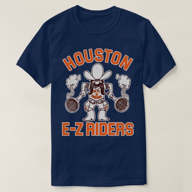 Camiseta Equipe de Tênis de Houston EZ Riders Defunct 70s (Frente do Design)