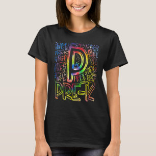 Camiseta Equipe de Tipografia Tie Dye Pre K Pré K Professor