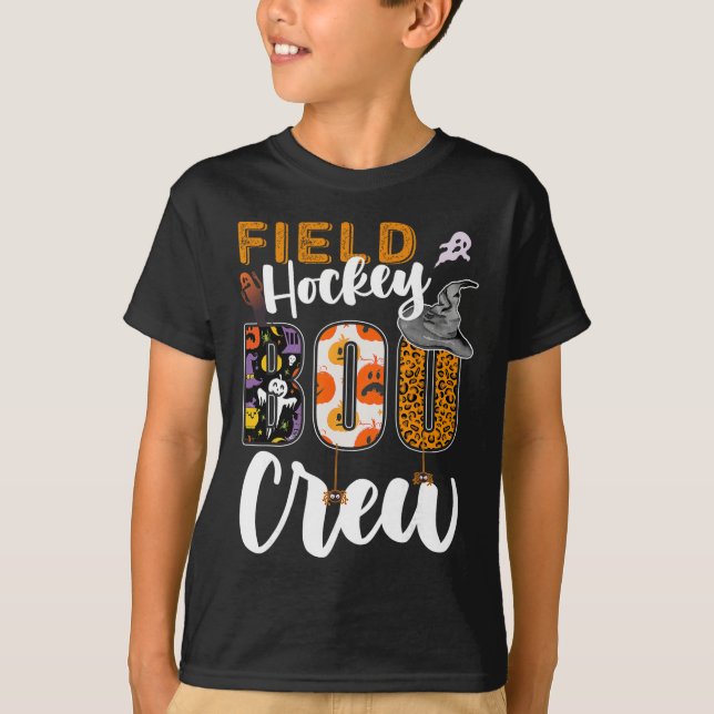Camiseta Equipe de Torcida de Hóquei em Campo no Halloween  (Frente)