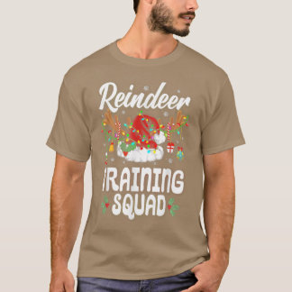 Camiseta Equipe de Treinamento de Rena Natal Correndo Luzes