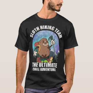 Camiseta Equipe de Trilha de Preguiça da Montanha O Aventur