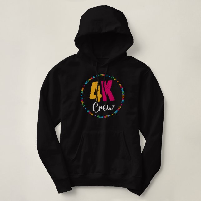 Camiseta Equipe de Tripulação de 4K Professora Kindergarten (Frente do Design)
