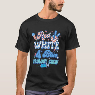 Camiseta Equipe de Urologia Vermelho Branco Azul Groovy Enf