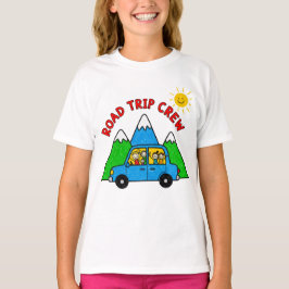 Camiseta Equipe de Viagem de Carro Desenho Infantil
