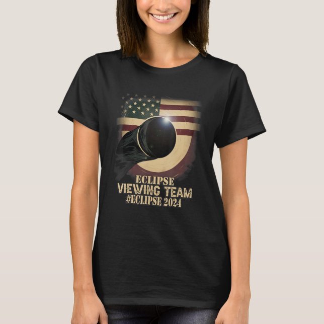 Camiseta Equipe de Visualização do Eclipse Solar Total de S (Frente)