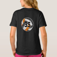 equipe de vôlei de laranja preto com nome jersey n