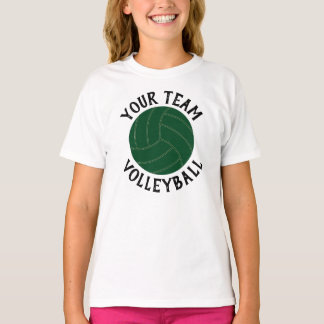 Camiseta Equipe de Voleibol Verde feminino, Nome e Número d