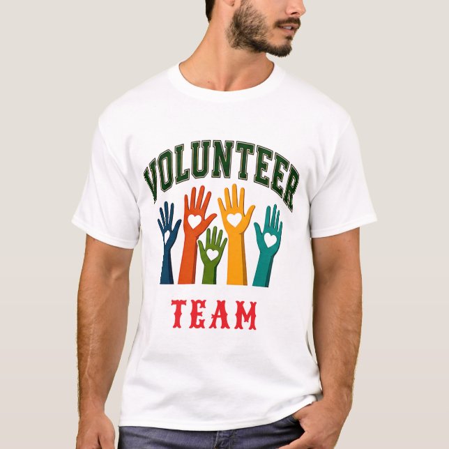 Camiseta ❤️ Equipe de Voluntários Tipografia 👕 (Frente)