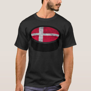 Camiseta Equipe Dinamarca Puck de hóquei engraçado