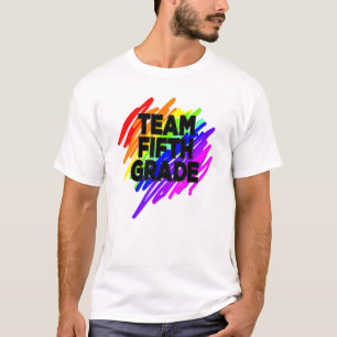 Camiseta Equipe do 5 do Arco-Íris do Quinto Grau Volta À Es